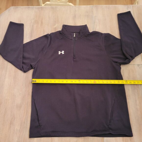 Under Armour Mens Cold Gear 1/4 Zip Pullover Shirt Gray WAVE 16 Size M - Picture 7 of 10